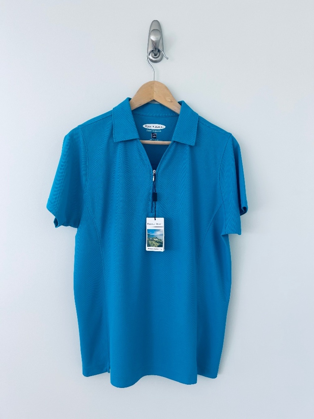 NWT Pebble Beach Women's Premier Performance Golf Polo in Teal Blue Sz XL